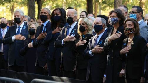 Bill Clinton, Hillary Clinton, Barack Obama, Michelle Obama, Joe Biden e Jill Biden prestam homenagem às vítimas do 11 de Setembro