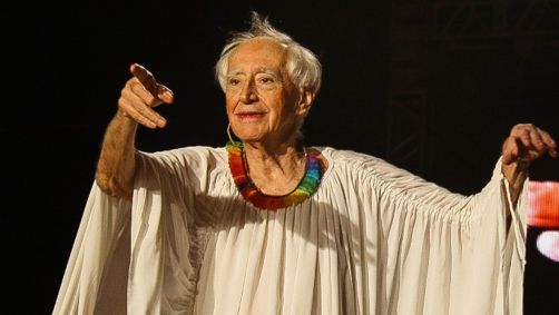Foto de arquivo sem data do dramaturgo José Celso Martinez Corrêa, o Zé Celso, em apresentação no Teatro Oficina, em São Paulo.