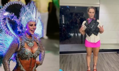 Paolla Oliveira surpreende com técnica para aguentar fantasia no Carnaval