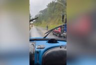 Vídeo: caminhoneiro escapa de acidente em rodovia do Paraná
