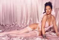 Rihanna posa de lingerie em lançamento de coleção para noivas
