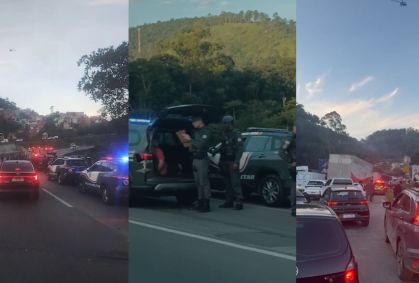Casal com drogas foge da PM e mulher é baleada na Fernão Dias, em São Paulo