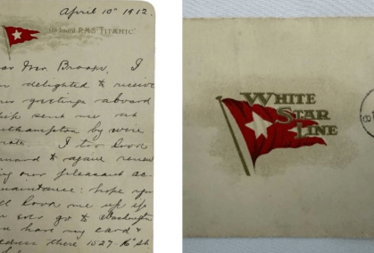 Cartão postal escrito a bordo do Titanic é vendido por mais de R$ 2 milhões